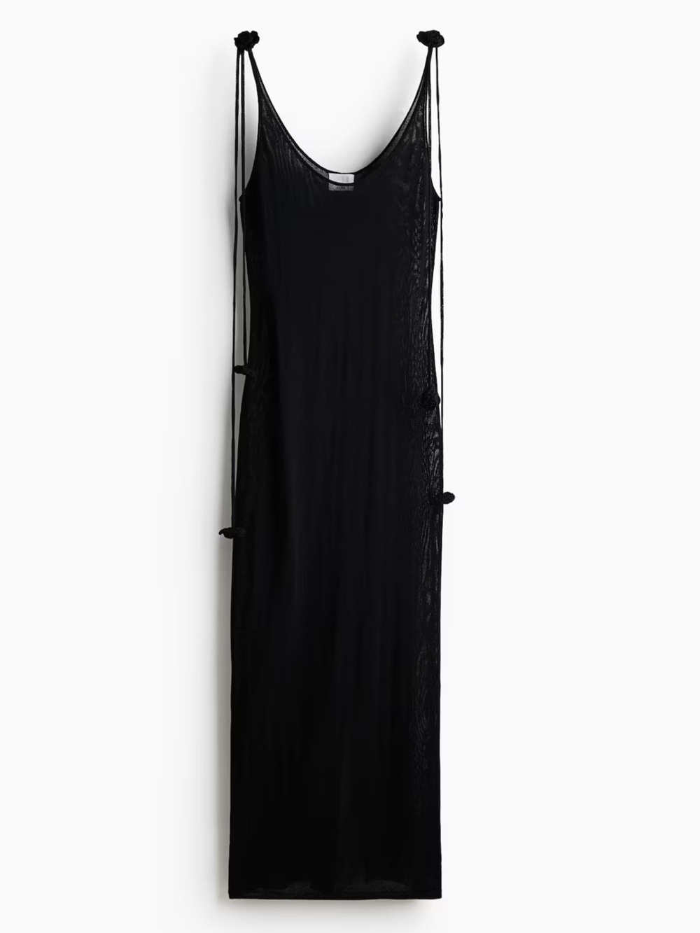 H&M NWT BLACK FINE-KNIT SILK-BLEND DRESS SIZE SMALL